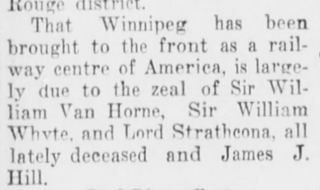 Newspaper scan: Railways and the making of Winnipeg