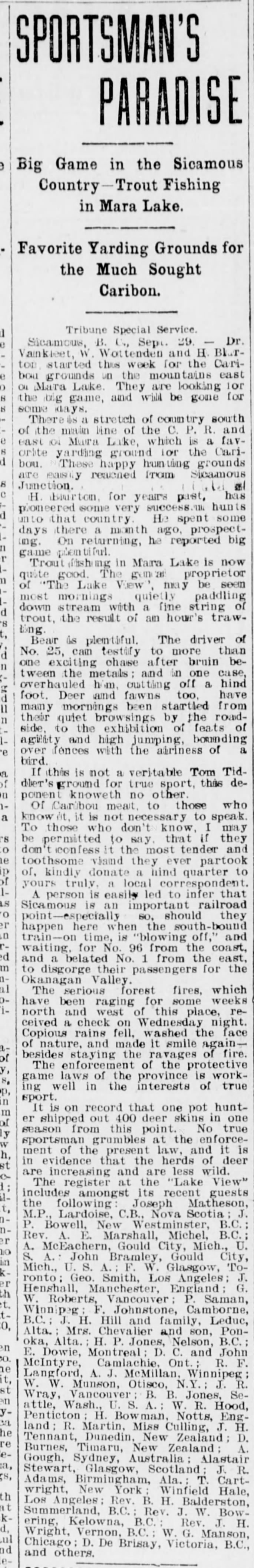 Newspaper scan: A sportsman's paradise