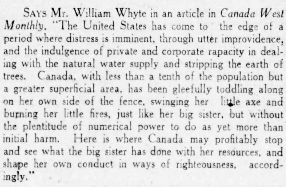 Newspaper scan: Conservation in Canada West